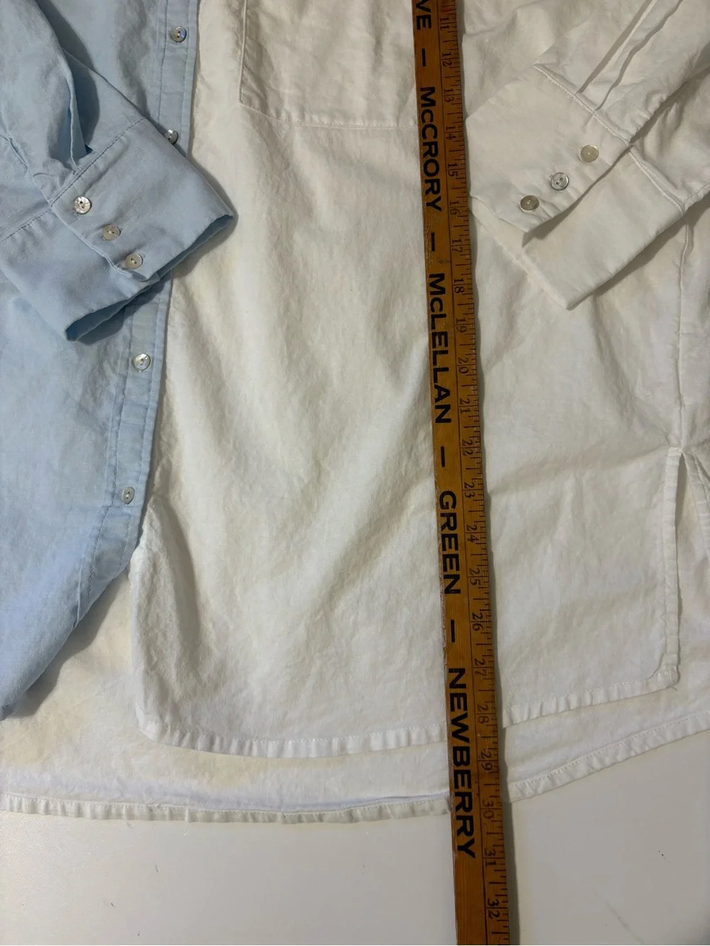 Men's Two-Tone Light Blue and White Button-Down Shirt